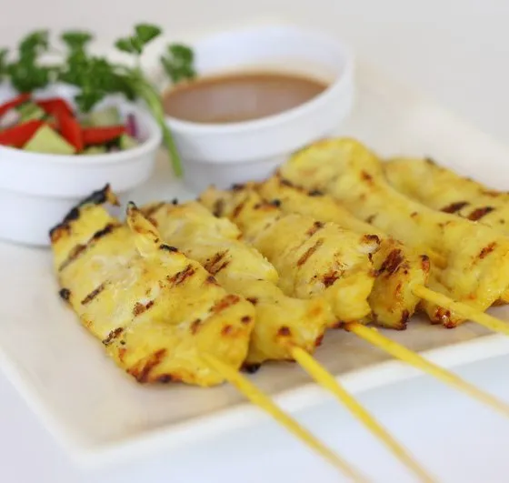 Chicken satay skewers
